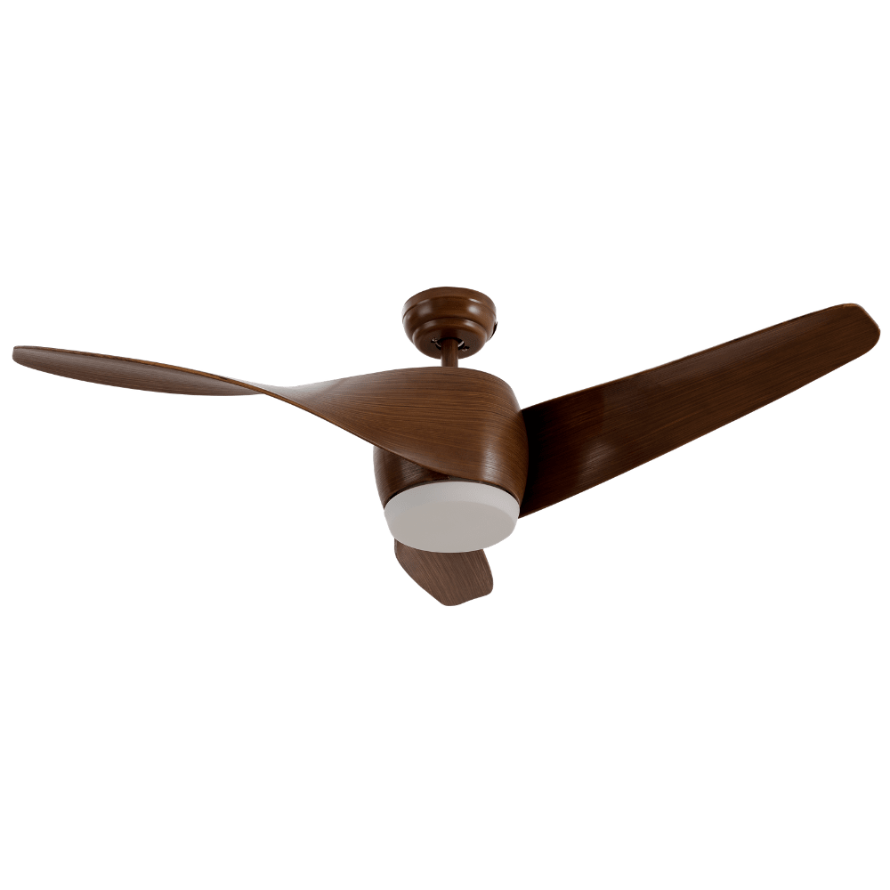 Ventilador Decorativo de Techo para Hotel - MASTERFAN STELA 52 - Chocolate/Café - 3 Aspas Áreas Grandes - STELA 52 - Masterfan - NOGAL BEAT - Ventilador Decorativo