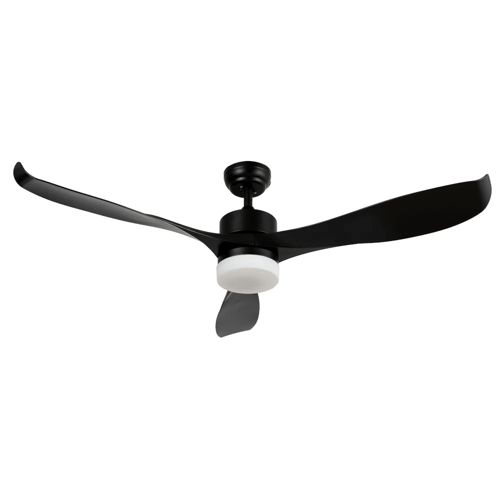 Ventilador Decorativo de Techo para Oficina - MASTERFAN FENIX 52 - Negro - 3 Aspas Áreas Grandes - FENIX 52 - Masterfan - NOGAL BEAT - Ventilador Decorativo