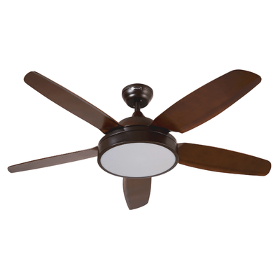 Ventilador Decorativo de Techo para Oficina - MASTERFAN MEROPE 52 - Varios Colores - 5 Aspas Áreas Grandes - MEROPE 52 - Masterfan - NOGAL BEAT - Ventilador Decorativo