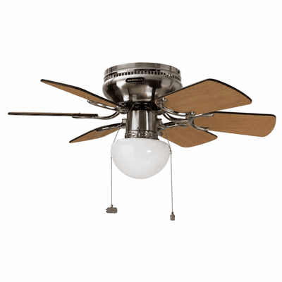 Ventilador Decorativo de Techo para Oficina - MASTERFAN PETIT 30 - Varios Colores - 6 Aspas Áreas Pequeñas - PETIT 30-S - Masterfan - NOGAL BEAT - Ventilador Decorativo