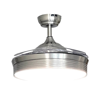 Ventilador Decorativo de Techo para Sala de Juntas - MASTERFAN ROMA - Satinado - 4 Aspas Desplegables Áreas Medianas - ROMA - Masterfan - NOGAL BEAT - Ventilador Decorativo