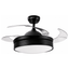 Ventilador Decorativo de Techo para Sala de Juntas - MASTERFAN VOLARE 42 - Negro - 4 Aspas Desplegables Áreas Grandes - VOLARE 42 - Masterfan - NOGAL BEAT - Ventilador Decorativo