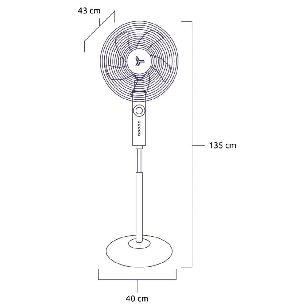 VENTILADOR MASTERFAN ARES 16 | Ventilador Pedestal Negro | 16" | Pedestal | Negro | Interior - ARES - Masterfan - NOGAL BEAT - Ventiladores