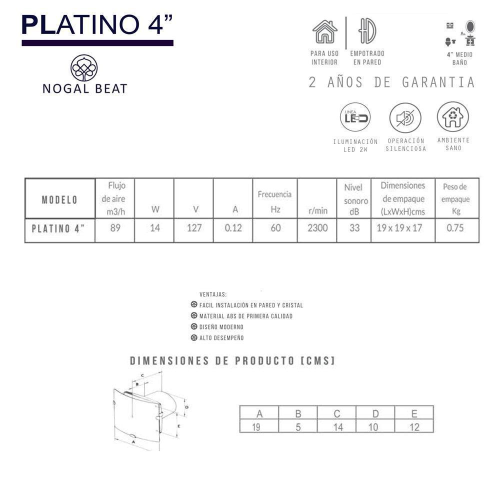 Extractor de Aire para Medios Baños - MASTERFAN PLATINO 4L - Satinado - Operación Silenciosa Ventiladores Industriales Circulación de Aire Ventilación Industrial Sistemas de Ventilación Ruido de Ventiladores Aire Fresco Ventilación Industrial Ventilación Comercial Ventiladores de Techo Ventiladores de Pie Ventiladores de Conducto Calidad del Aire Interior Naves Industriales y Fábricas Almacenes y Centros de Distribución Talleres y Fábricas de Procesamiento Centros Comerciales y Grandes Superficies