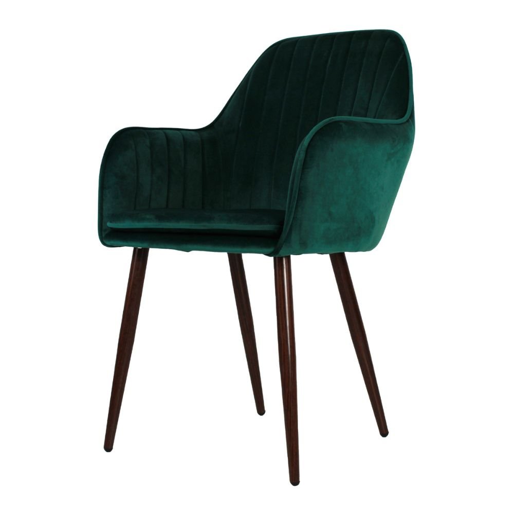 SILLA KINGSTRONG MOB-052 TRENTO VELVET SILL2242332 | Silla Ocasional Comercial Decorativa | Base 4 Puntas Metal | Tapizado Tela | Interior