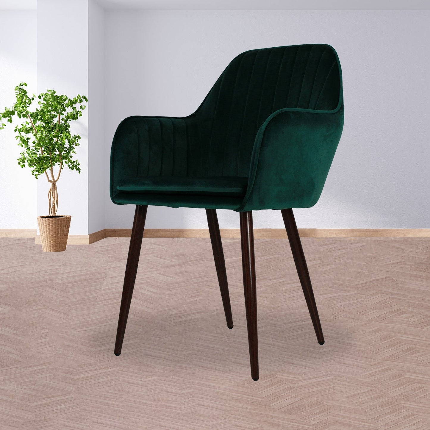 SILLA KINGSTRONG MOB-052 TRENTO VELVET SILL2242332 | Silla Ocasional Comercial Decorativa | Base 4 Puntas Metal | Tapizado Tela | Interior