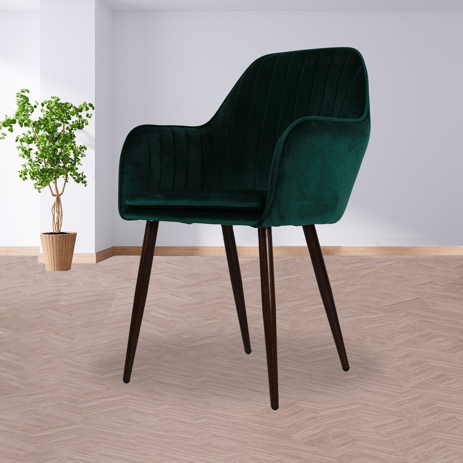 SILLA KINGSTRONG MOB-052 TRENTO VELVET SILL2242332 | Silla Ocasional Comercial Decorativa | Base 4 Puntas Metal | Tapizado Tela | Interior