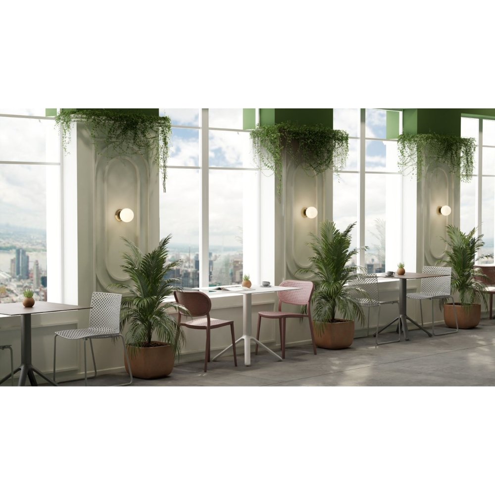 Silla Labenze Nuta 155-22500 | Asiento y respaldo perforado en tecnopolímero, apilable | Nogal Beat · silla cafetería, silla comercial.