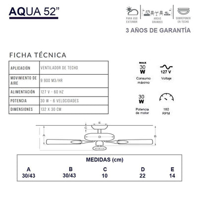Ventilador Decorativo de Techo 100% a Prueba de Agua Ideal para Costa - MASTERFAN AQUA 52 - Varios Colores - 3 Aspas Áreas Grandes Ventiladores de Techo Ventiladores de Pie Ventiladores de Pared Ventiladores Decorativos Diseño de Interiores Estilo Funcionalidad Espacio Acogedor Oficina Sala Terraza Asesoramiento Diseño de Interiores Tienda Online Compra Online Atención al Cliente Soporte Servicio Postventa Restaurante Bar Ventilador Comercial Hotel Hostelería