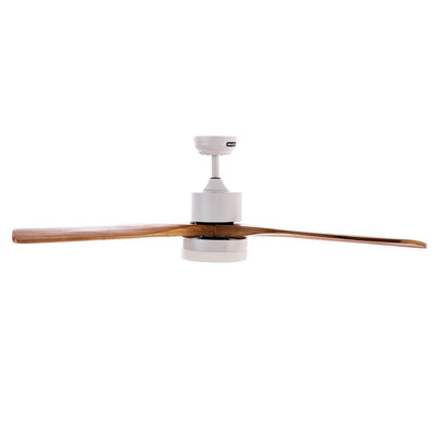 Ventilador decorativo de techo Masterfan Aria 52 de 3 aspas de madera maple con acabado blanco y luz LED