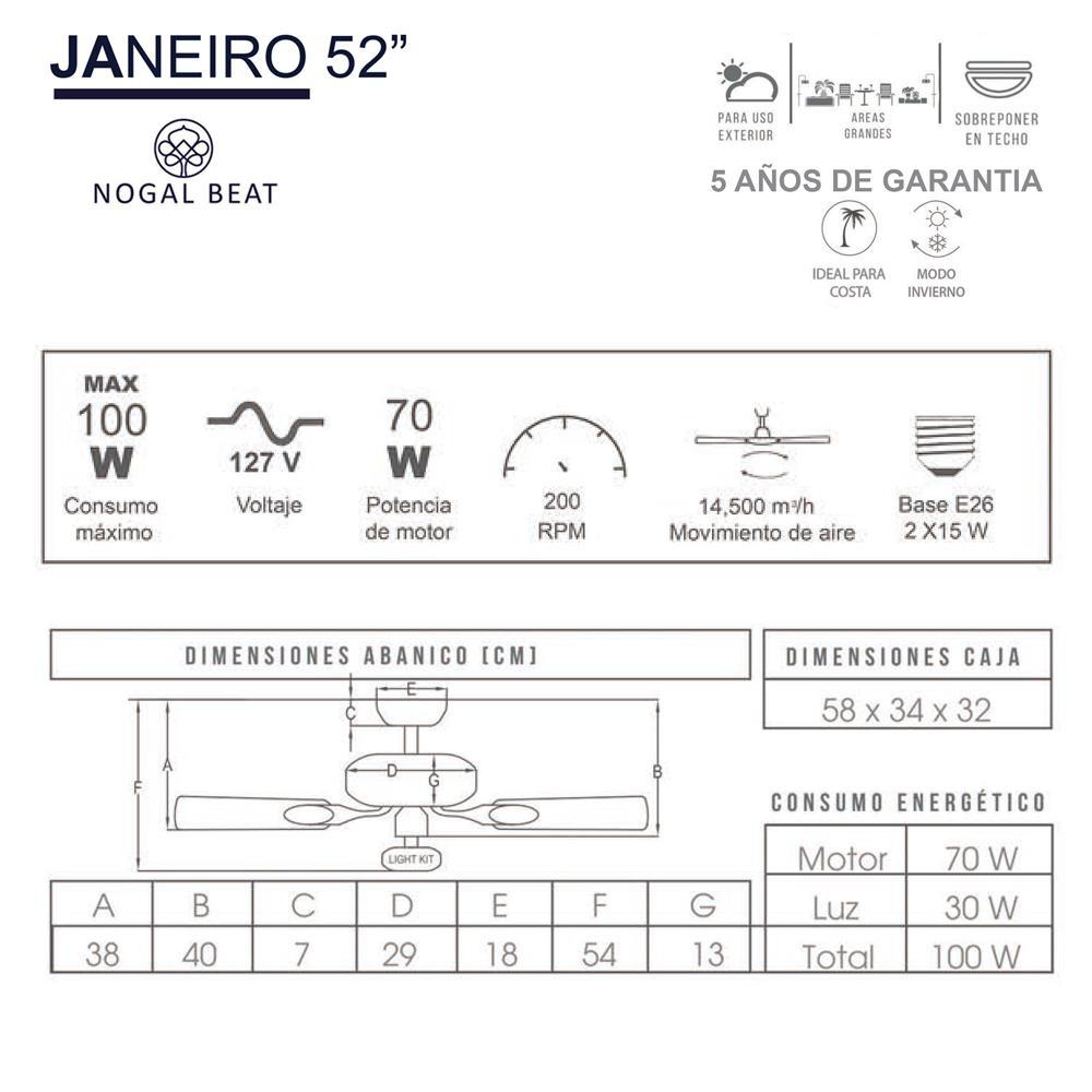 Ventilador Decorativo de Techo para Ideal para Costa - MASTERFAN JANEIRO 52 - Varios Colores - 5 Aspas Áreas Grandes Ventiladores de Techo Ventiladores de Pie Ventiladores de Pared Ventiladores Decorativos Diseño de Interiores Estilo Funcionalidad Espacio Acogedor Oficina Sala Terraza Asesoramiento Diseño de Interiores Tienda Online Compra Online Atención al Cliente Soporte Servicio Postventa Restaurante Bar Ventilador Comercial Hotel Hostelería