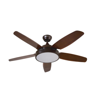 Ventilador decorativo de techo Masterfan Merope 52 de 5 aspas de ABS café con acabado chocolate y luz LED