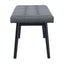 BANCO NOGAL BEAT TANNER | Banco Ocasional Decorativo Comedor | 50 cm | Estructura Madera MDF Negro | Gris | Terciopelo 100% Poliéster | Interior - 101873 - Zuo - NOGAL BEAT - Bancos