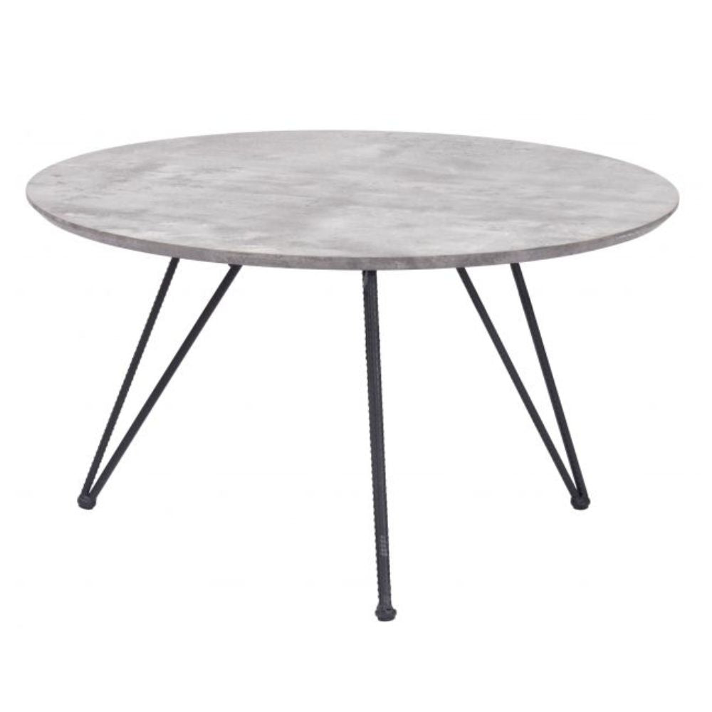 JUEGO DE MESA NOGAL BEAT KERRIS | Mesa de Centro Ocasional | Estructura Acero Negro | Gris | MDF de Hormigón Sintético | Interior - 109232 - Zuo - NOGAL BEAT - Mesas