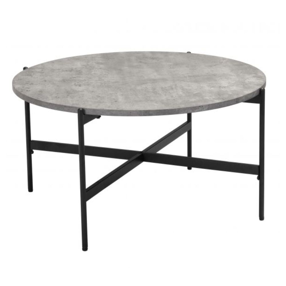 JUEGO DE MESA NOGAL BEAT MALO | Mesa de Centro Ocasional | Estructura Acero Negro | Gris | MDF de Hormigón Sintético | Interior - 109231 - Zuo - NOGAL BEAT - Mesas