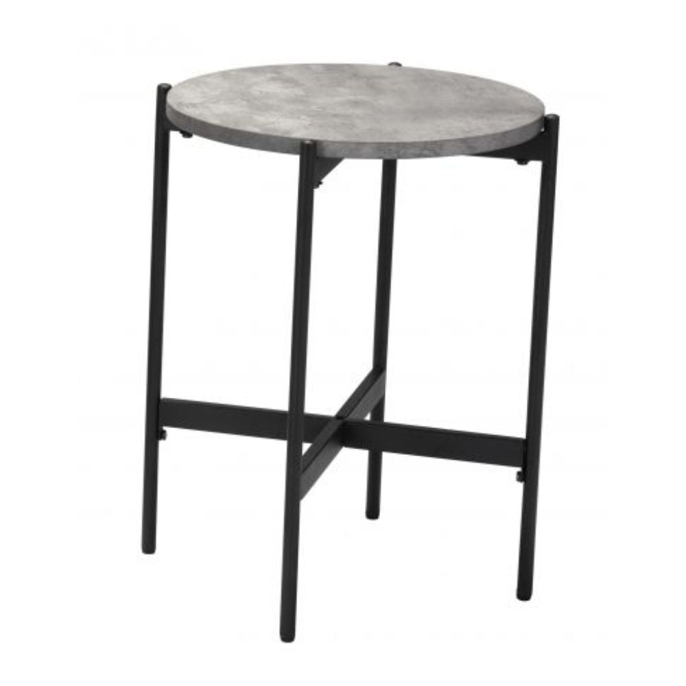 JUEGO DE MESA NOGAL BEAT MALO | Mesa de Centro Ocasional | Estructura Acero Negro | Gris | MDF de Hormigón Sintético | Interior - 109231 - Zuo - NOGAL BEAT - Mesas