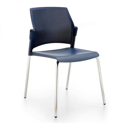 Silla de Oficina de Sala de Espera Respaldo Multiperforado - LABENZE REPLAY 106-00620 - Varios Colores - Fija sin Brazos y Patas Tubular Pintado Cromo