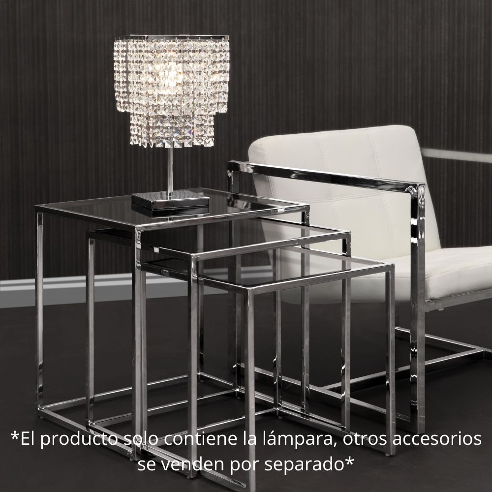 LÁMPARA NOGAL BEAT FALLING STARS | Lámpara de Mesa para Sala de Estar | Cromo Transparente | Acero Cromado Vidrio | Interior - 50010 - Zuo - NOGAL BEAT -