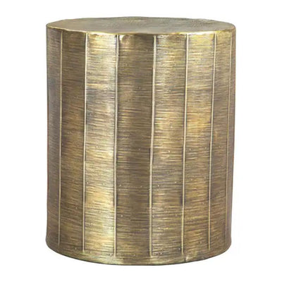 MESA AUXILIAR NOGAL BEAT CHRIS | Mesa Auxiliar Ocasional Decorativa | 55 cm | Latón Antiguo | Aluminio Galvanizado | Interior - 109320 - Zuo - NOGAL BEAT - Mesas