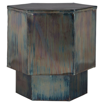 MESA AUXILIAR NOGAL BEAT MIKE | Mesa Auxiliar Ocasional Decorativa | 51 cm | Multicolor | Hierro Galvanizado | Interior - 109316 - Zuo - NOGAL BEAT - Mesas