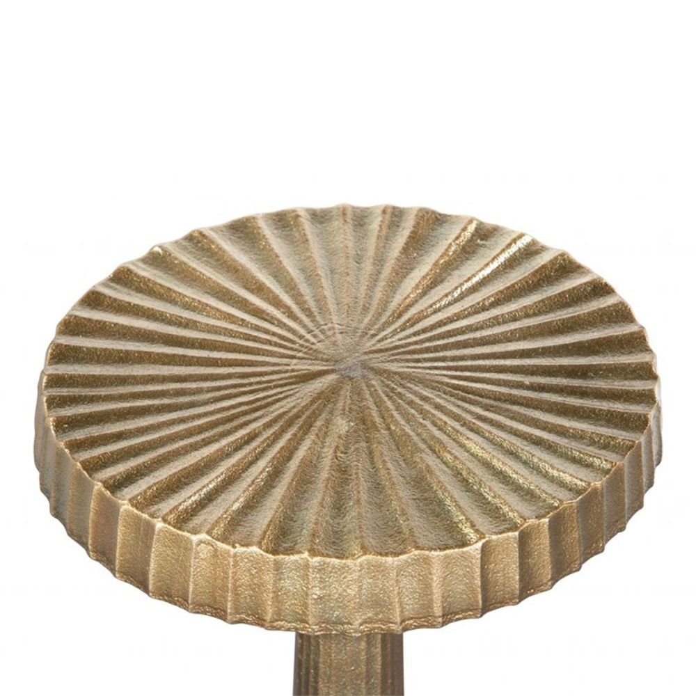 MESA AUXILIAR NOGAL BEAT WENDY | Mesa Auxiliar Ocasional Decorativa | 62 cm | Oro Antiguo | Aluminio Galvanizado | Interior - 109359 - Zuo - NOGAL BEAT - Mesas