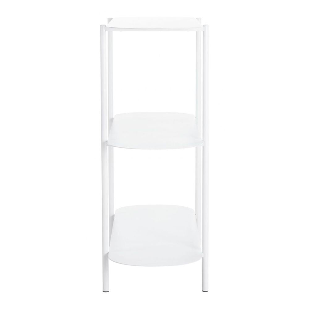 MESA CONSOLA NOGAL BEAT TRE | Mesa Ocasional para Sala de Estar Vestibulo | 81 cm | Base 4 Puntas | Blanco | Acero con Recubrimiento en Polvo | Interior - 109419 - Zuo - NOGAL BEAT - Mesas