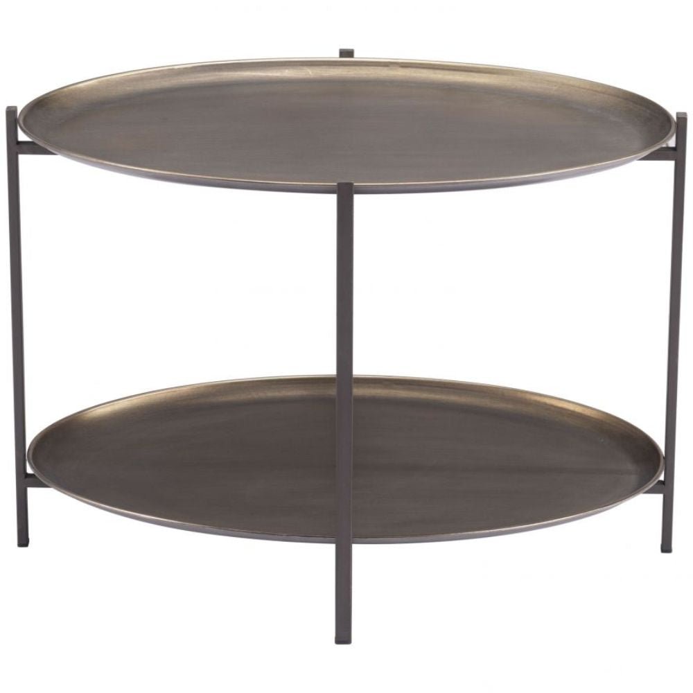 MESA DE CENTRO NOGAL BEAT BRONSON | Mesa de Centro Ocasional para Sala | 45 cm | Bronce | Acero Pintado | Interior - 109598 - Zuo - NOGAL BEAT - Mesas