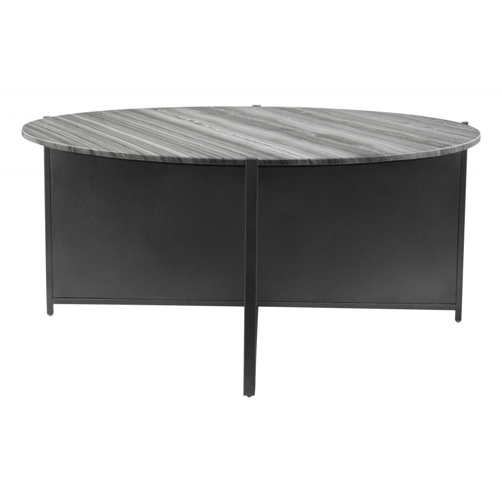 MESA DE CENTRO NOGAL BEAT MCBRIDE | Mesa de Centro Ocasional para Sala | 41 cm | Estructura Hierro Negro | Gris | Mármol MDF | Interior - 102019 - Zuo - NOGAL BEAT -