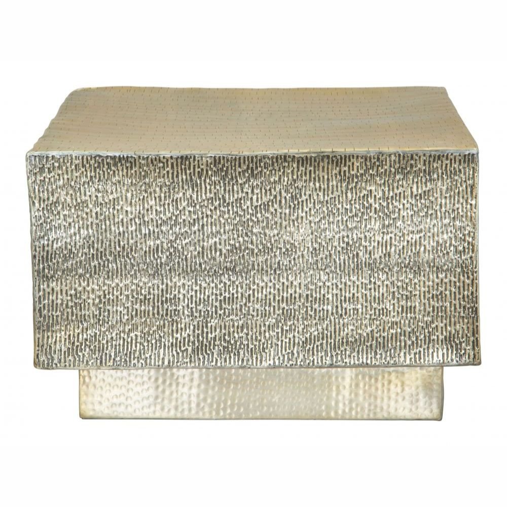 MESA DE CENTRO NOGAL BEAT MONO | Mesa de Centro Ocasional para Sala | 44 cm | Oro | Aluminio Pintado | Interior - 109368 - Zuo - NOGAL BEAT - Mesas