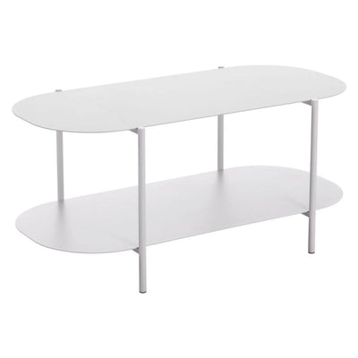 MESA DE CENTRO NOGAL BEAT PULLMAN | Mesa de Centro para Sala de Estar Hogar | 46 cm | Base 4 Puntas | Gris | Acero con Recubrimiento en Polvo | Interior - 109431 - Zuo - NOGAL BEAT - Mesas