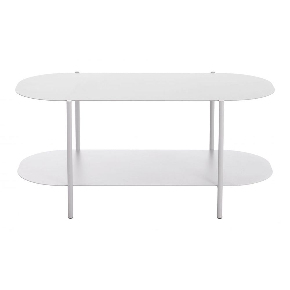 MESA DE CENTRO NOGAL BEAT PULLMAN | Mesa de Centro para Sala de Estar Hogar | 46 cm | Base 4 Puntas | Gris | Acero con Recubrimiento en Polvo | Interior - 109431 - Zuo - NOGAL BEAT - Mesas