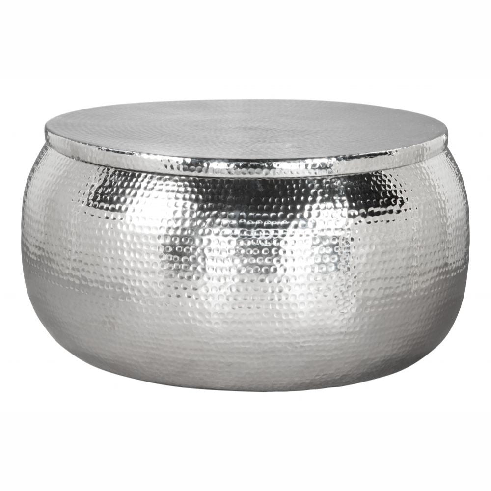 MESA DE CENTRO NOGAL BEAT SOLO | Mesa de Centro Ocasional | 40 cm | Plata | Aluminio Galvanizado | Interior - 109370 - Zuo - NOGAL BEAT - Mesas