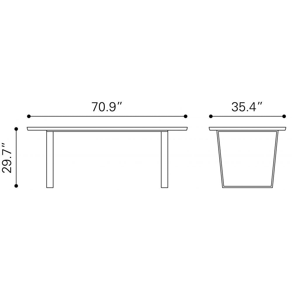 MESA NOGAL BEAT ATLAS | Mesa para Comedor | 76 cm | Base Acero Inoxidable Plata | Blanco | Piedra Compuesta de Mármol Sintético | Interior - 100707 - Zuo - NOGAL BEAT - Mesas