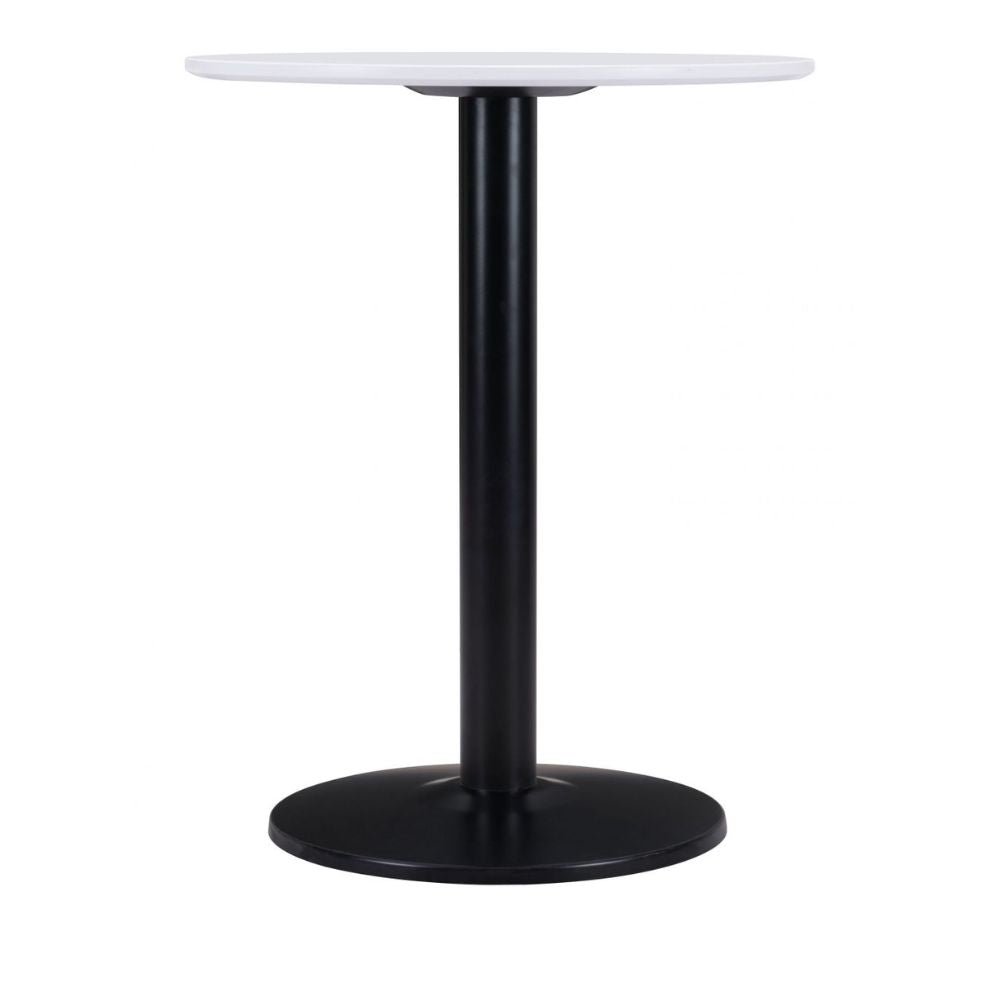 MESA NOGAL BEAT BISTRO | Mesa Moderna para Restaurante | 75 cm | Estructura Acero Negro | Blanco | MDF Pintado | Interior - 101569 - Zuo - NOGAL BEAT - Mesas