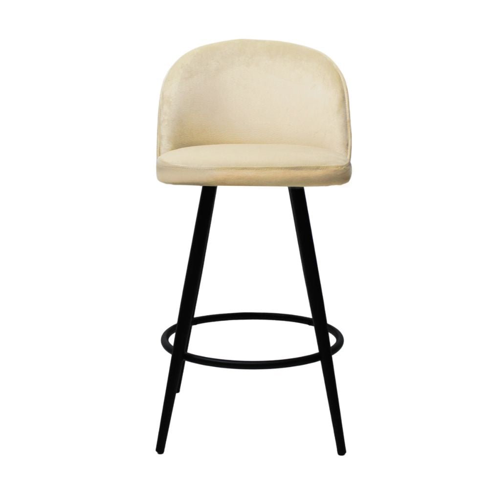 Nogal Beat Avila Banco Alto Tapizado Tela Tipo Terciopelo Uso Interior Diseño Nordico - BANC0903741 - Mundo In - NOGAL BEAT - Bancos