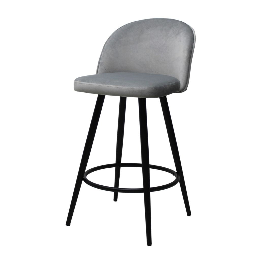 Nogal Beat Avila Banco Alto Tapizado Tela Tipo Terciopelo Uso Interior Diseño Nordico - BANC0903741 - Mundo In - NOGAL BEAT - Bancos