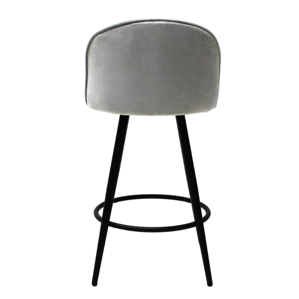 Nogal Beat Avila Banco Alto Tapizado Tela Tipo Terciopelo Uso Interior Diseño Nordico - BANC0903741 - Mundo In - NOGAL BEAT - Bancos