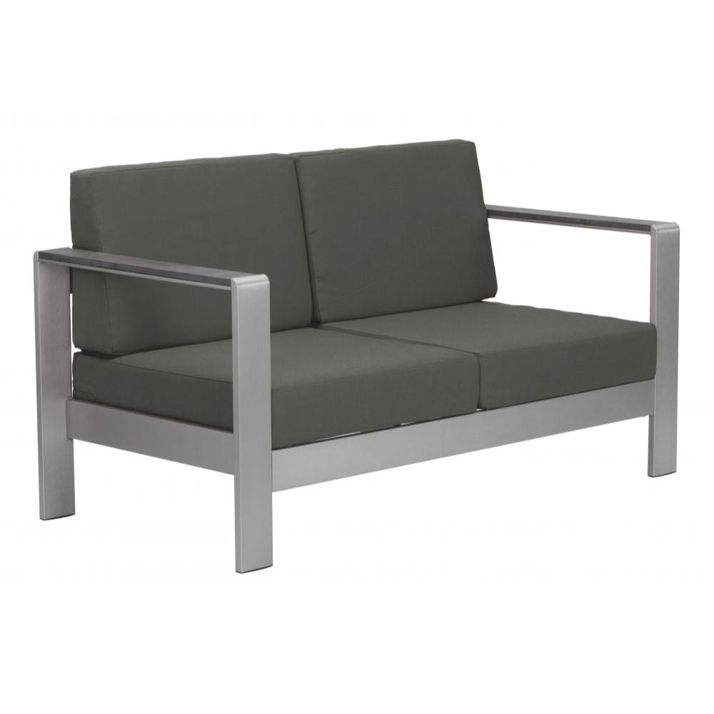 NOGAL BEAT COSMOPOLITAN | Sofa Terraza Aire Libre | Marco en Aluminio | Gris Obscuro | Polietileno Imitacion Madera | Exterior - 703986 - Zuo - NOGAL BEAT -