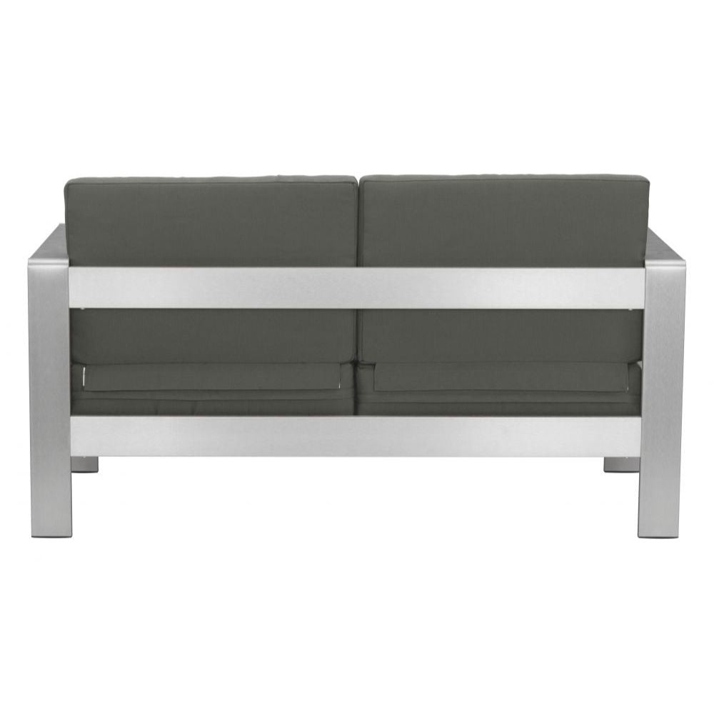 NOGAL BEAT COSMOPOLITAN | Sofa Terraza Aire Libre | Marco en Aluminio | Gris Obscuro | Polietileno Imitacion Madera | Exterior - 703986 - Zuo - NOGAL BEAT -