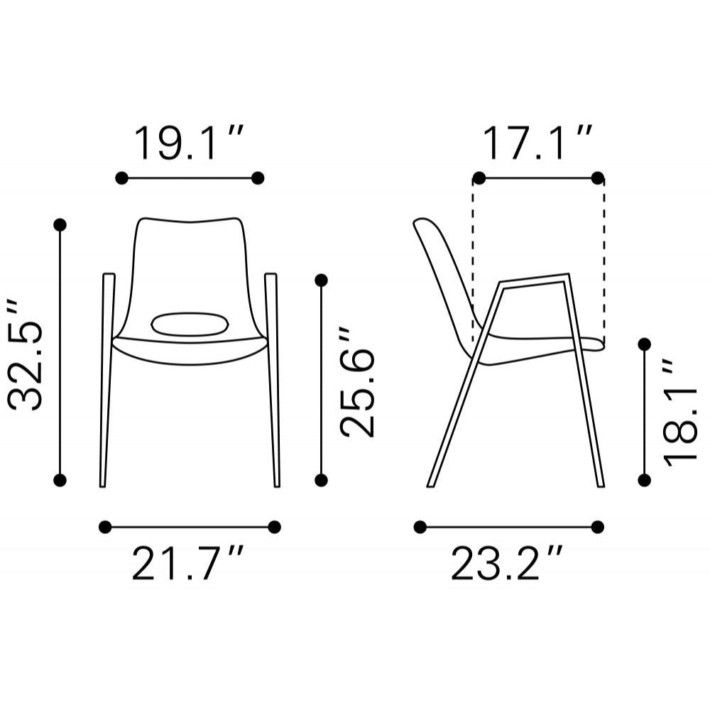 NOGAL BEAT DESI | Silla para Comedor Restaurante Cafeteria | Base Dorada | Asiento Disponible en Varios Colores | Piel Sintetica | Interior - 109549 - Zuo - NOGAL BEAT -