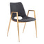 NOGAL BEAT DESI | Silla para Comedor Restaurante Cafeteria | Base Dorada | Asiento Disponible en Varios Colores | Piel Sintetica | Interior - 109549 - Zuo - NOGAL BEAT -