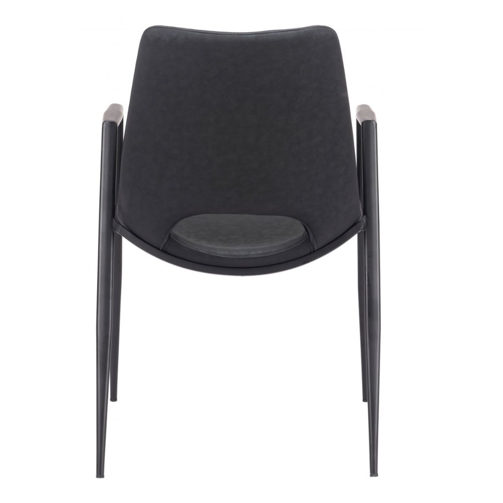 NOGAL BEAT DESI | Silla para Comedor Restaurante Cafeteria | Base Negra | Asiento Disponible en Varios Colores | Piel Sintetica | Interior - 109534 - Zuo - NOGAL BEAT -