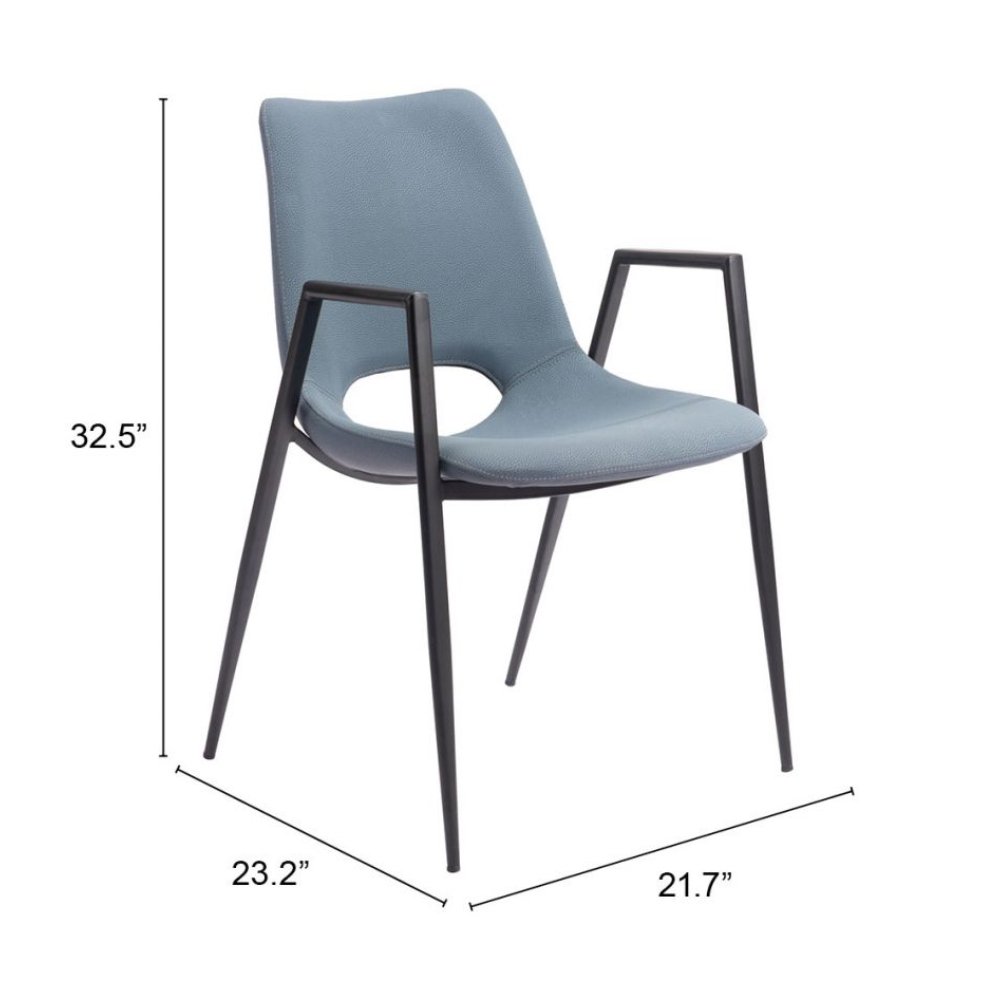 NOGAL BEAT DESI | Silla para Comedor Restaurante Cafeteria | Base Negra | Asiento Disponible en Varios Colores | Piel Sintetica | Interior - 109536 - Zuo - NOGAL BEAT -