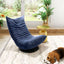 Nogal Beat Down Silla Giratoria Baja Habitacion Sala de Estar Dormitorio Azul - COST101411 - Zuo - NOGAL BEAT - Sillas
