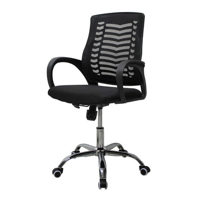 SILLA KINGSTRONG JM-108 MESH NEGRO SILL0903716 | Silla Operativa Frecuente Trabajadores de Oficina | Descansabrazos | Base Estrella Cromada Rodajas | Tapizado Mesh | Polipropileno | Interior | Secretarial para Escritorio Oficina Despacho Bufete Agencia para uso Laboral Empresarial Trabajo Respaldo Reclinable Variación de Altura Mundo In