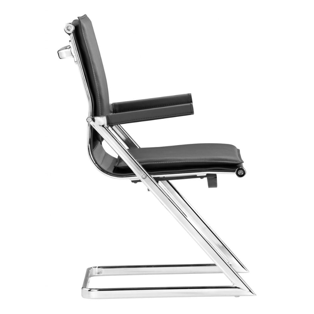 NOGAL BEAT LIDER PLUS CONFERENCE | Silla de Oficina para Conferencias | Base Trineo | Negro | Polipiel Sintética 100% Poliuretano | Interior - 215210 - Zuo - NOGAL BEAT -