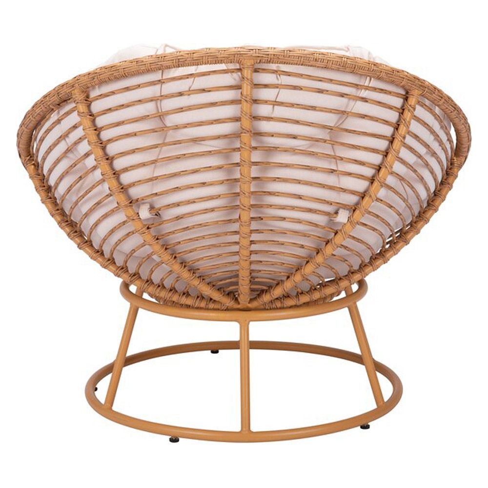 NOGAL BEAT PAZ | Silla Decorada Al Aire Libre | Extructura en Aluminio | Beige y Natural | Tejido Ratán Sintético | Exterior - 703973 - Zuo - NOGAL BEAT -