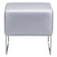 OTTOMAN NOGAL BEAT PLUSH | Ottoman Decorativo para Habitación | 46 cm | Estructura Acero Cromado | Plata | Cuero Artificial Madera Contrachapada | Interior - 103008 - Zuo - NOGAL BEAT - Bancos