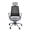 Silla operativa Requiez Ava con estructura gris antracita, respaldo en mesh negro, brazos 4D y soporte lumbar