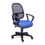 Silla operativa Requiez RS-490 con respaldo en mesh ergonómico, asiento tapizado y base de cinco puntas
